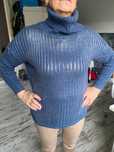 Made in italy włoski sweter swetr golf melanż srebro ombre XL 42