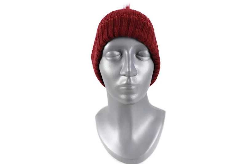 Czapka z Pomponem Damska Modna Stylowa WYGODNA Bordowa Beanie NOWA