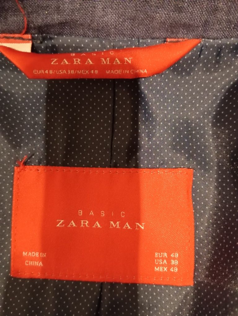 Lniana marynarka męska Zara Men r.48.   C.T.