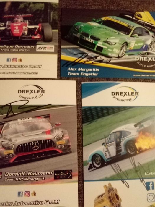 Drexler Motorsport karty z autografami