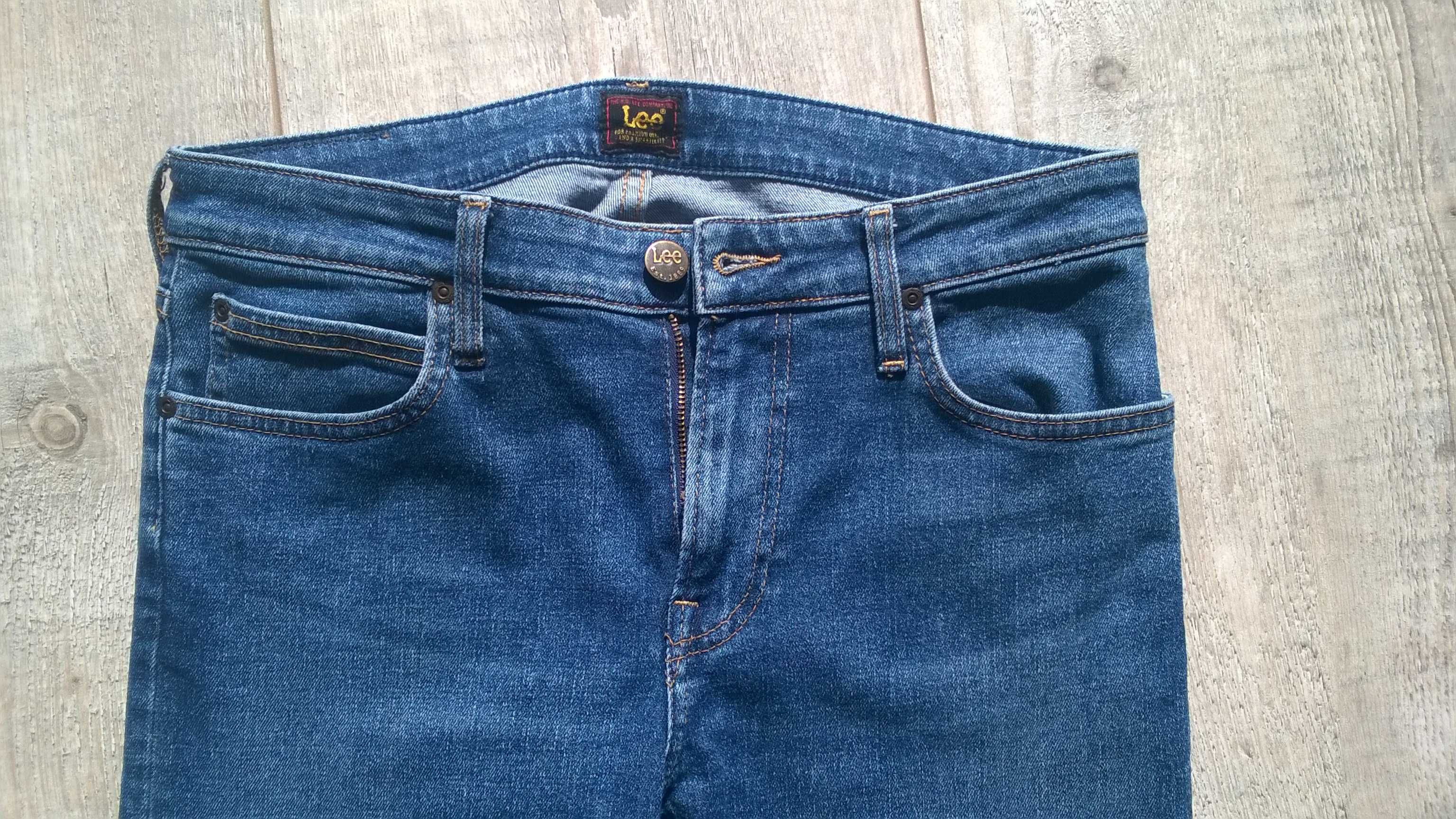 Spodnie jeans Lee  rurki 32/32 niebieskie