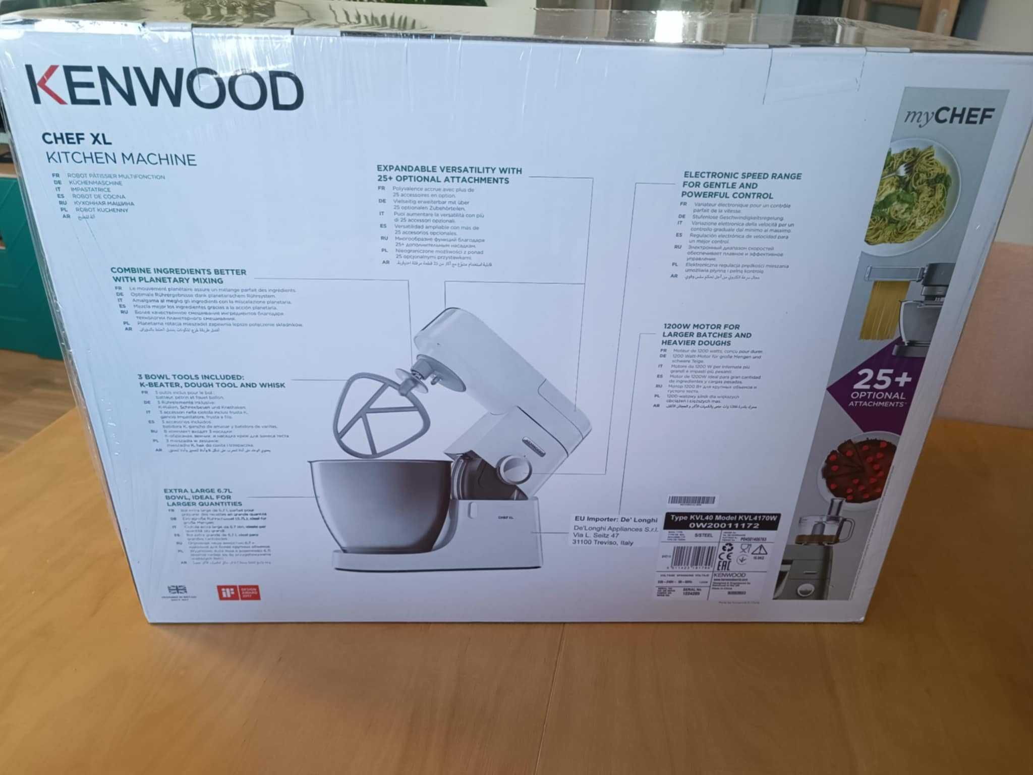 Robot planetarny KENWOOD KVL4170W Chef XL + maszynka  i blender  /NOWY