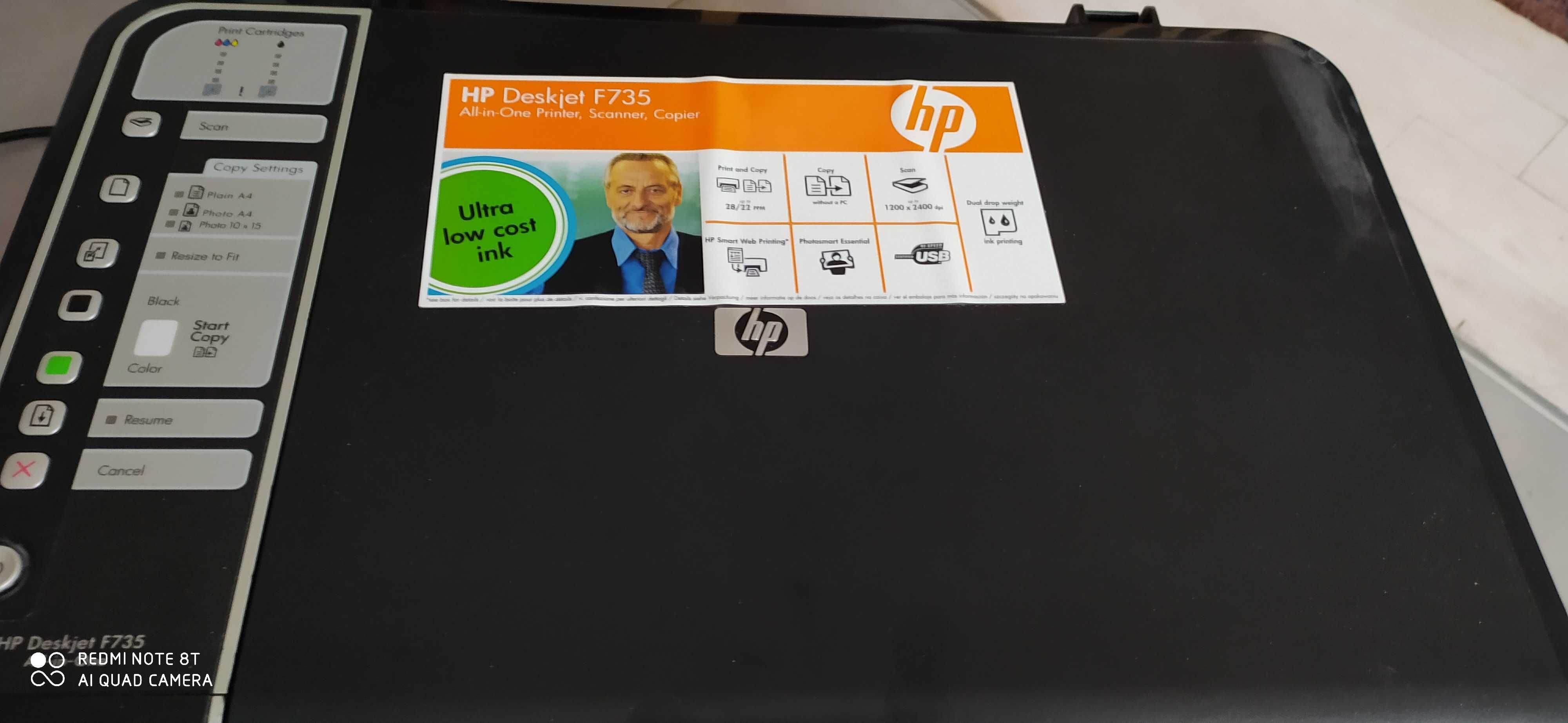 drukarka hp deskjet F735 plus tusz czarny