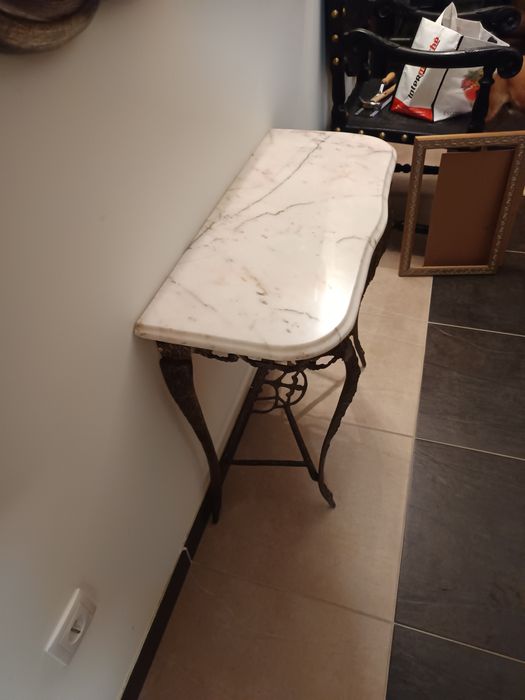 Mesa tampo mármore branco