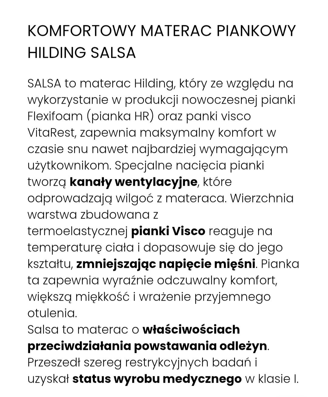 Nowy medyczny materac Salsa Childing 120×200cm
