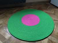 Ikea dywan okrągły zielono-różowy 76 cm