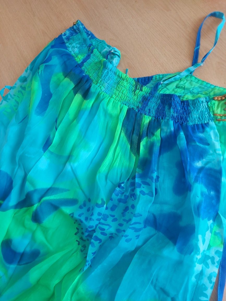 Vestido verão azul e verde