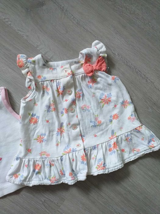 komplet 2pak bluzki koszulki bawełniane dziewczęce Nutmeg 62/68