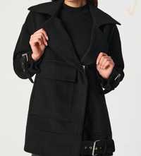 Kurtka płaszcz ramoneska Sinsay NOWA z wełną czarna czarny XL