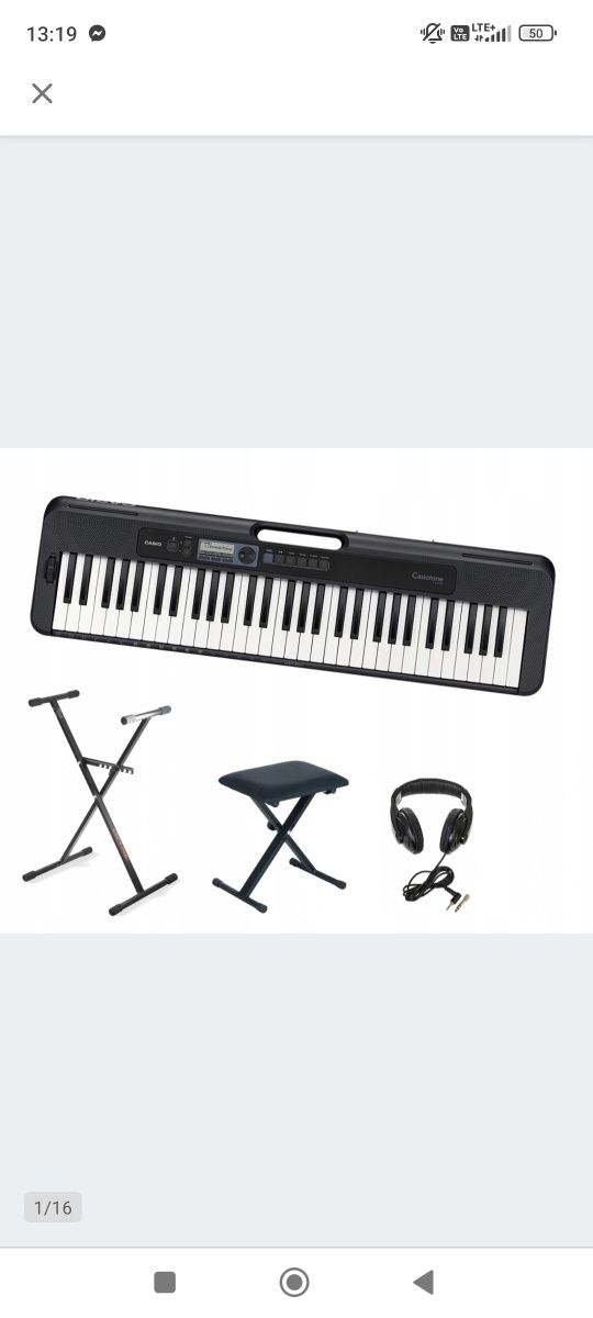 Casio Casiotone CT-S300 BK keyboard statyw ława słuchawki