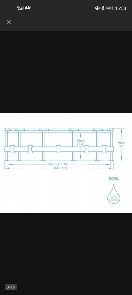 Basen best way 3.66m