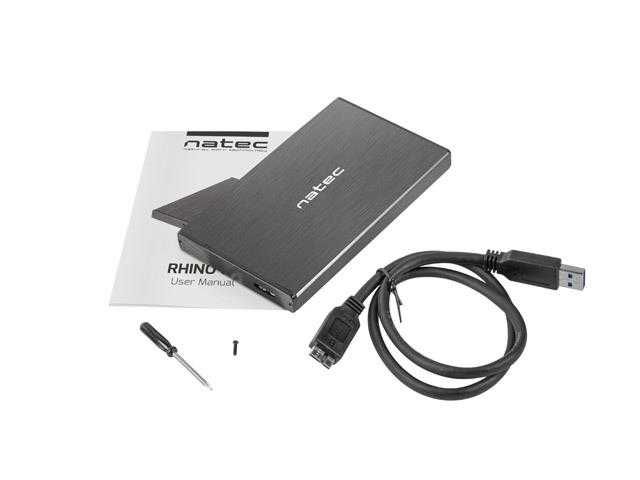 Obudowa na dysk HDD/SSD Natec RHINO Go USB 3.0 2.5" SATA czarna FV