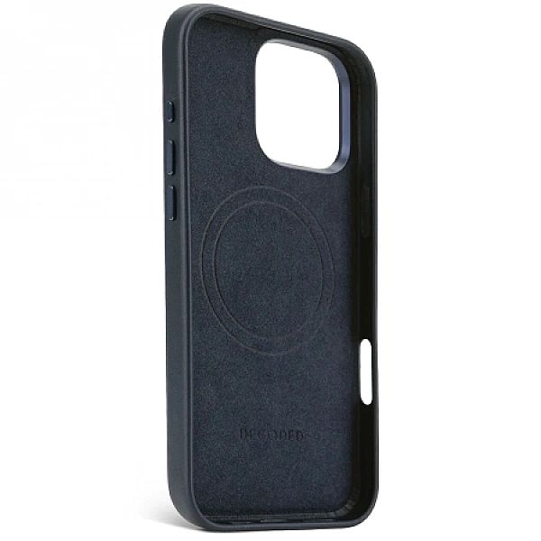 Etui Decoded Leather Backcover MagSafe na iPhone 16 Pro Max - granatow