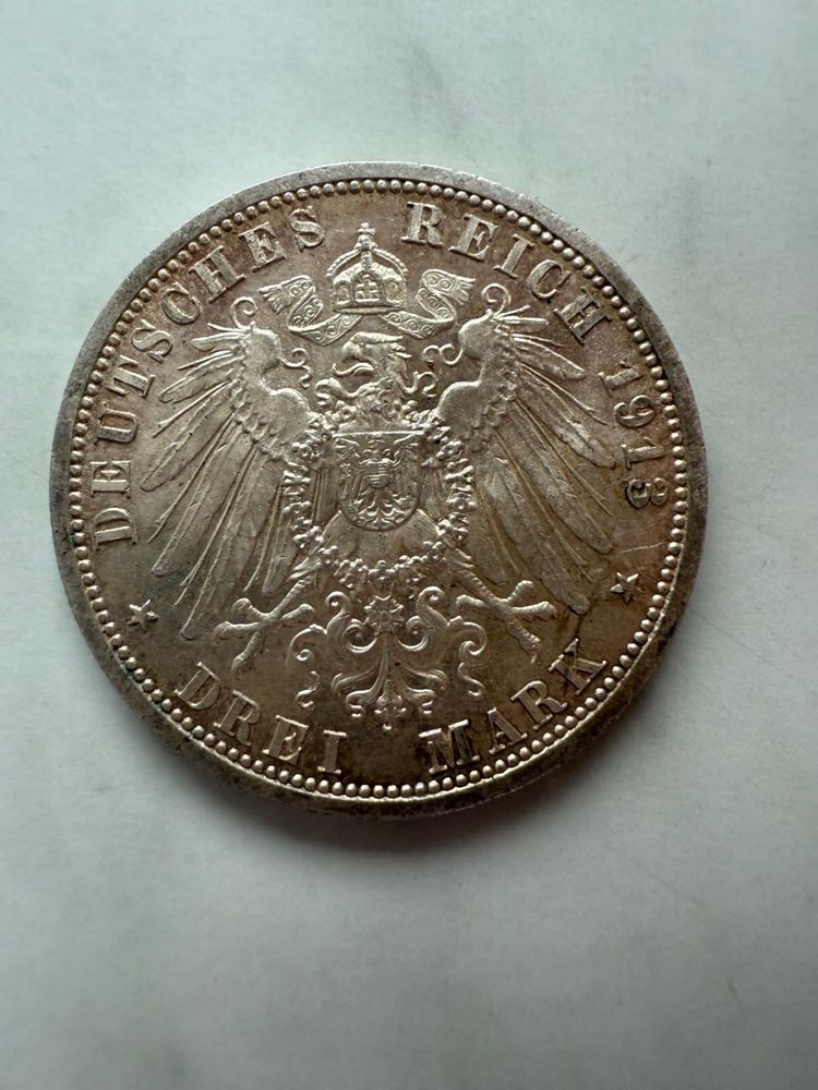 3 marki Wilhelm II Uniform Niemcy Prusy