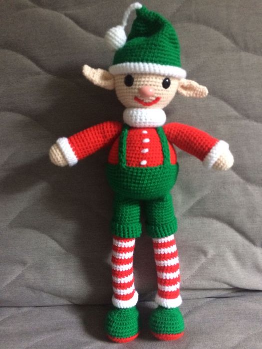 Maskotka, przytulanka ręcznie robiona Świąteczny skrzat