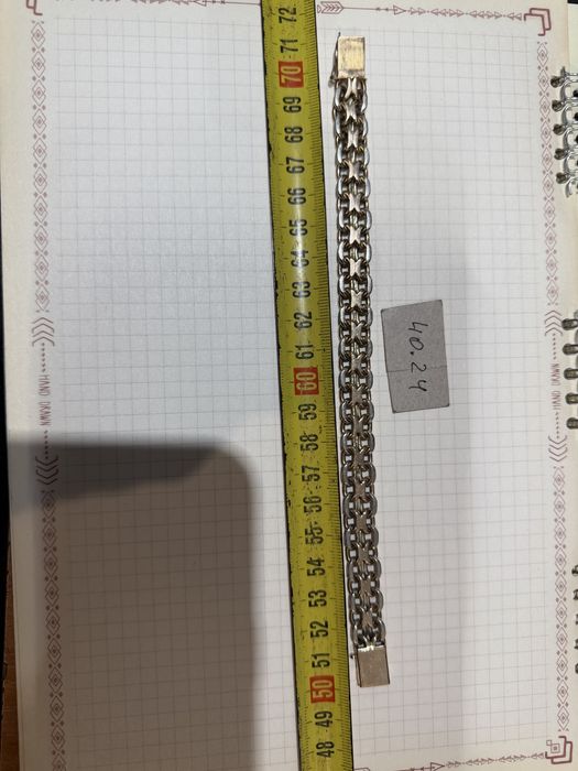 Браслет золотой двойной якорь