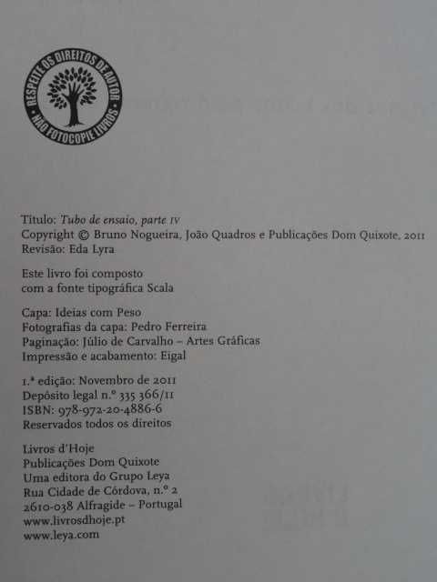 Tubo de Ensaio - Parte IV de João Quadros e Bruno Nogueira - 1ª Edição