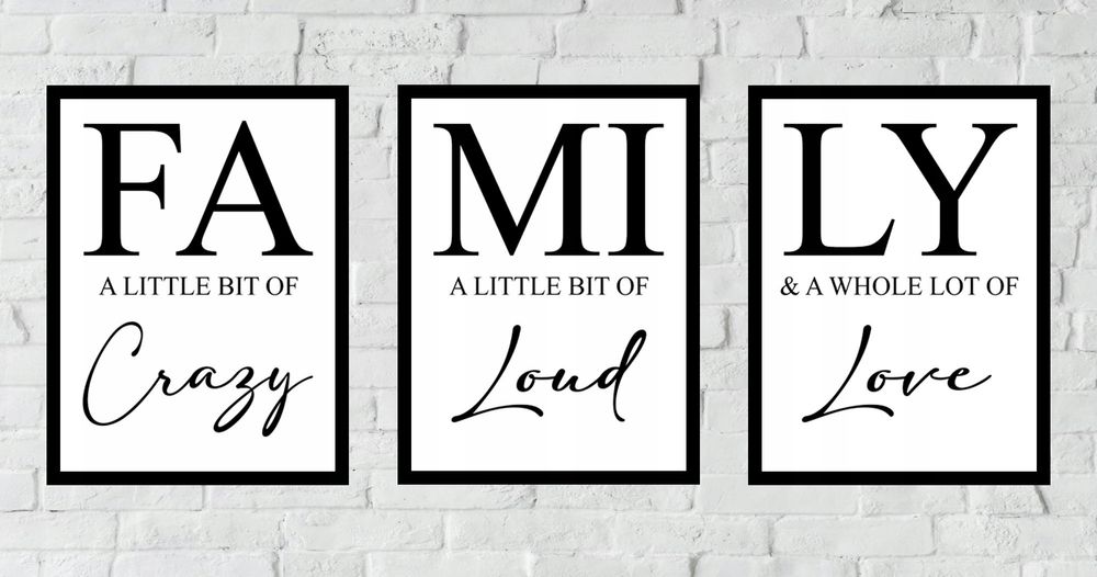 50x40 obrazy w ramie plakaty ramka RODZINA FAMILY NAPIS LOVE MIŁOŚĆ