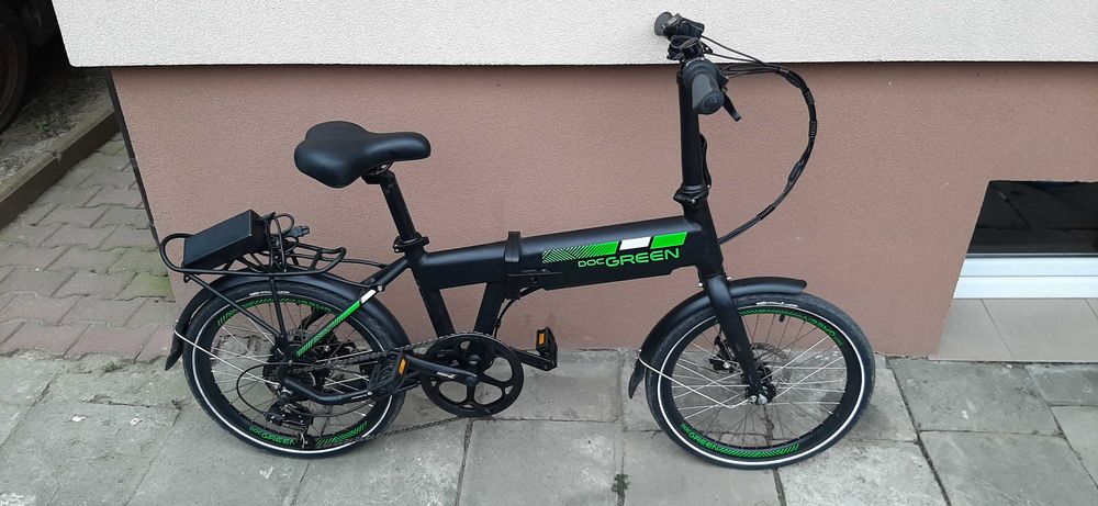 Rower składany elektryczny DOC GREEN E-FLATRAD 250W 36V zasięg 50 km