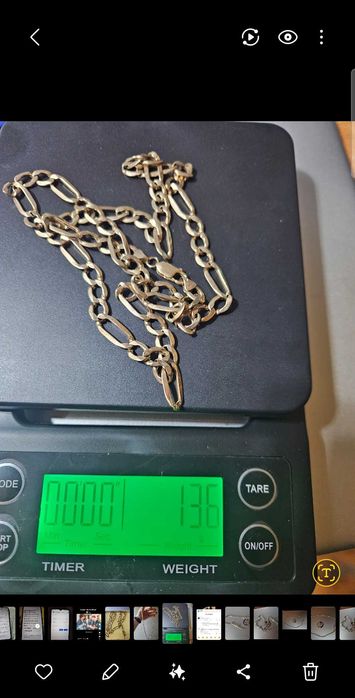 Złoty łańcuszek splot figaro