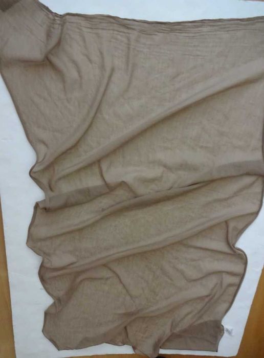 Szal Cienki, Powiewny Oliwkowy, Szeroki, Kształt Rombu, Bawełna Jedwab