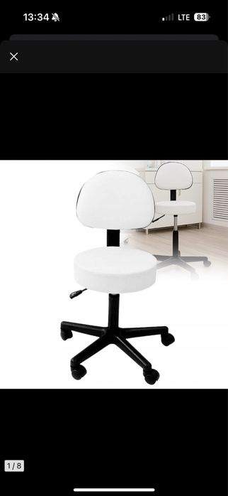 Taboret kosmetyczny hoker z oparciem