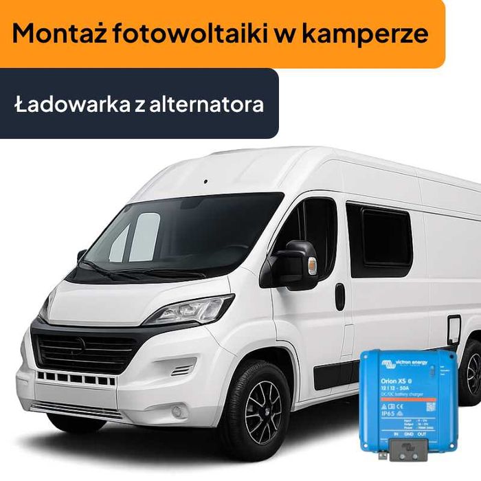Montaż fotowoltaiki w kamperze - Montaż ładowarki z alternatora