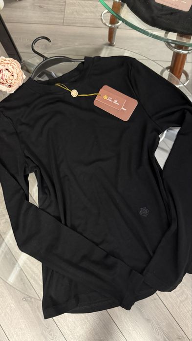 Черный трикотажный лонгслив Loro piana