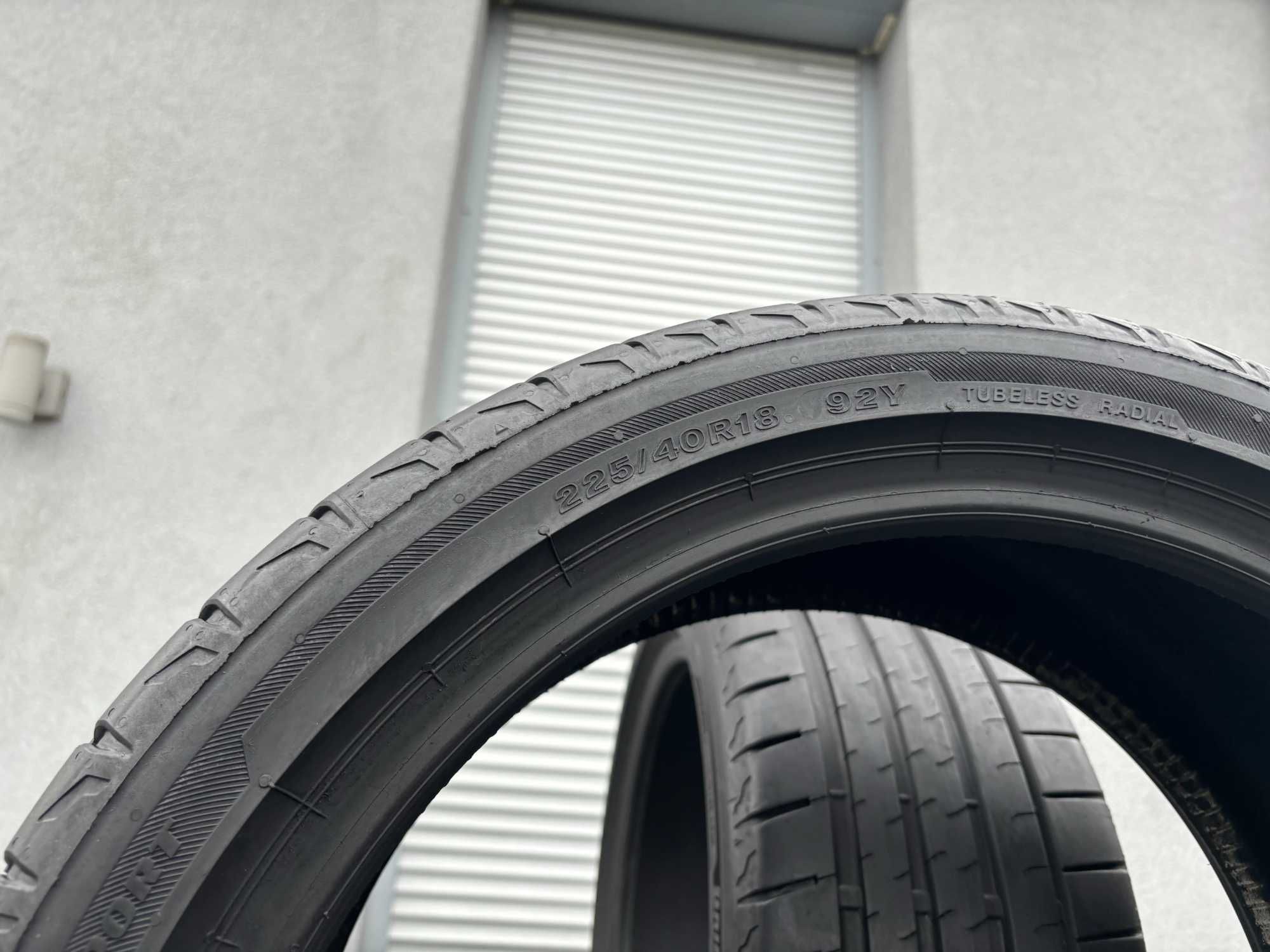 2szt letnie 225/40R18 Bridgestone 6,6mm 2021r świetny stan! L6254 gwar