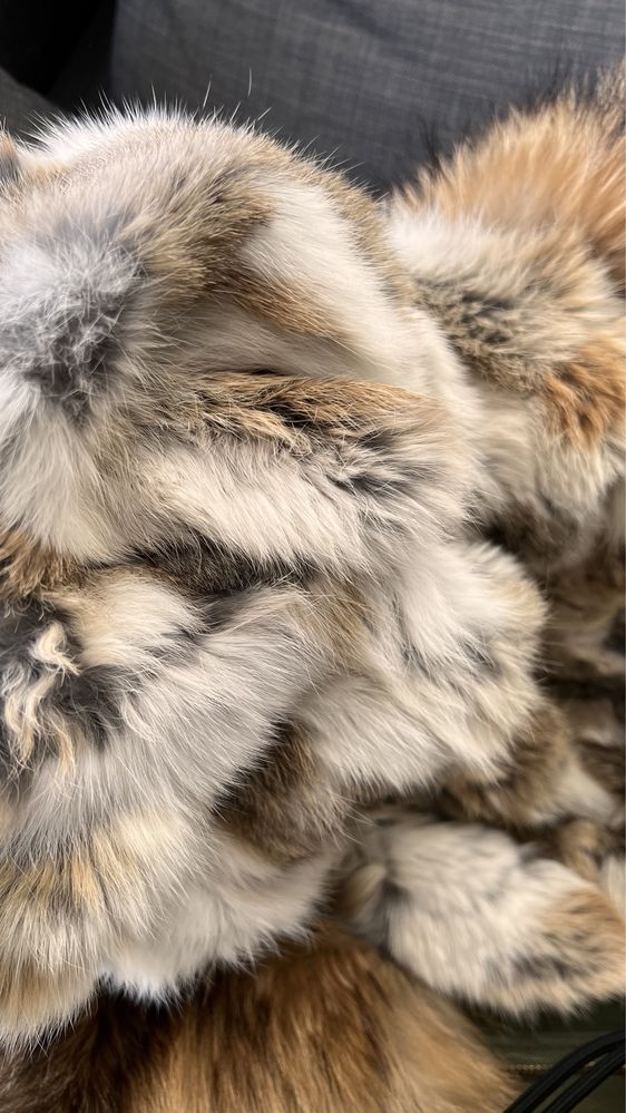 Parka z podpina futrzaną futro krolika jenota