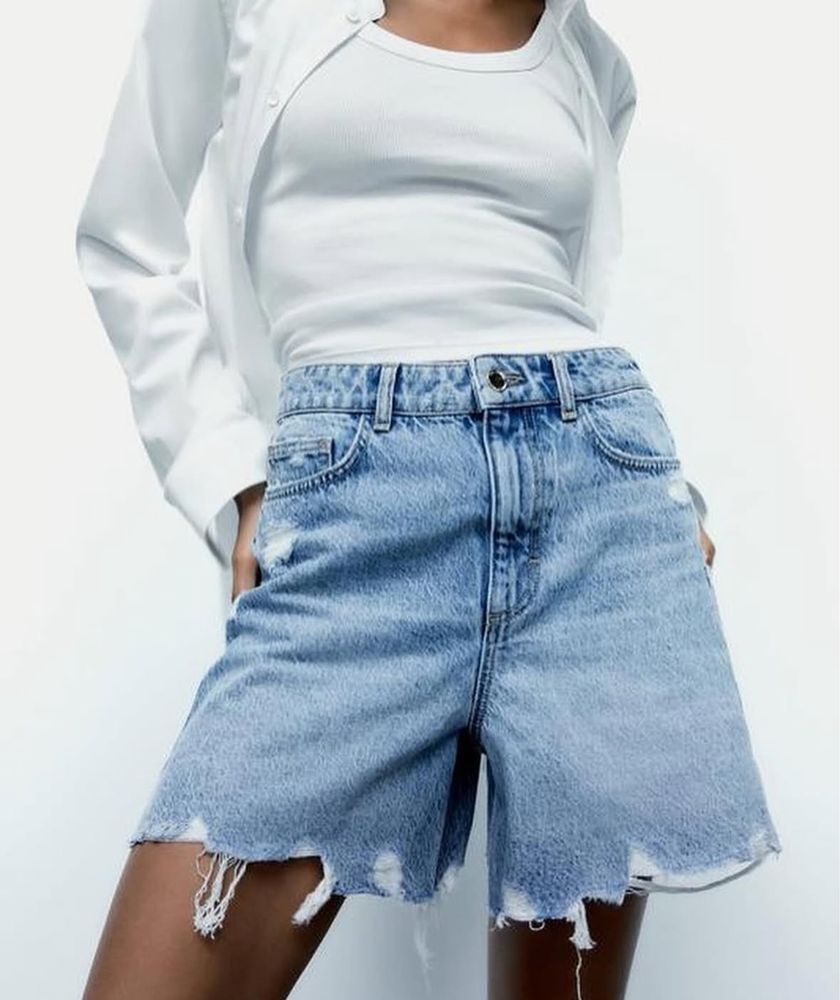 Шорти джинсові блакитні zara , сірі бермуди турція