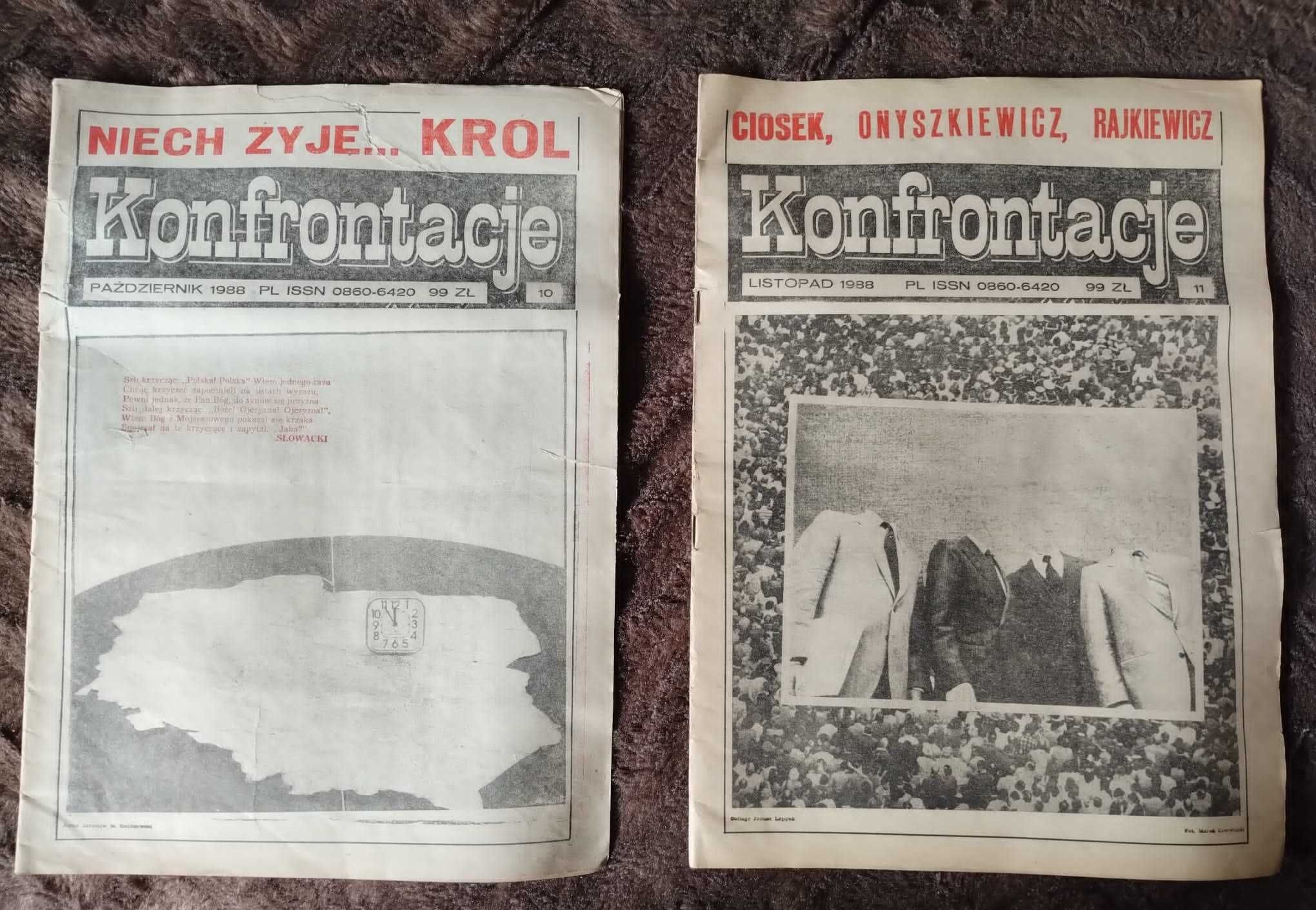 gazeta, czasopismo z PRL, KONFRONTACJE 1988, 1989 nr4, 7/8, 9, 10, 11