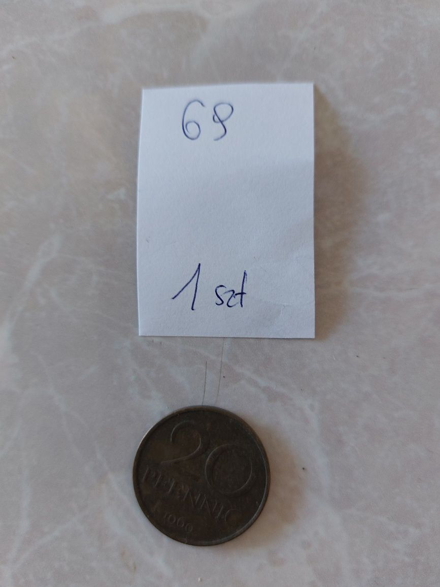 Moneta monety numizmatyka 20 pfennig 1969 kolekcjonerska
Polecam inne