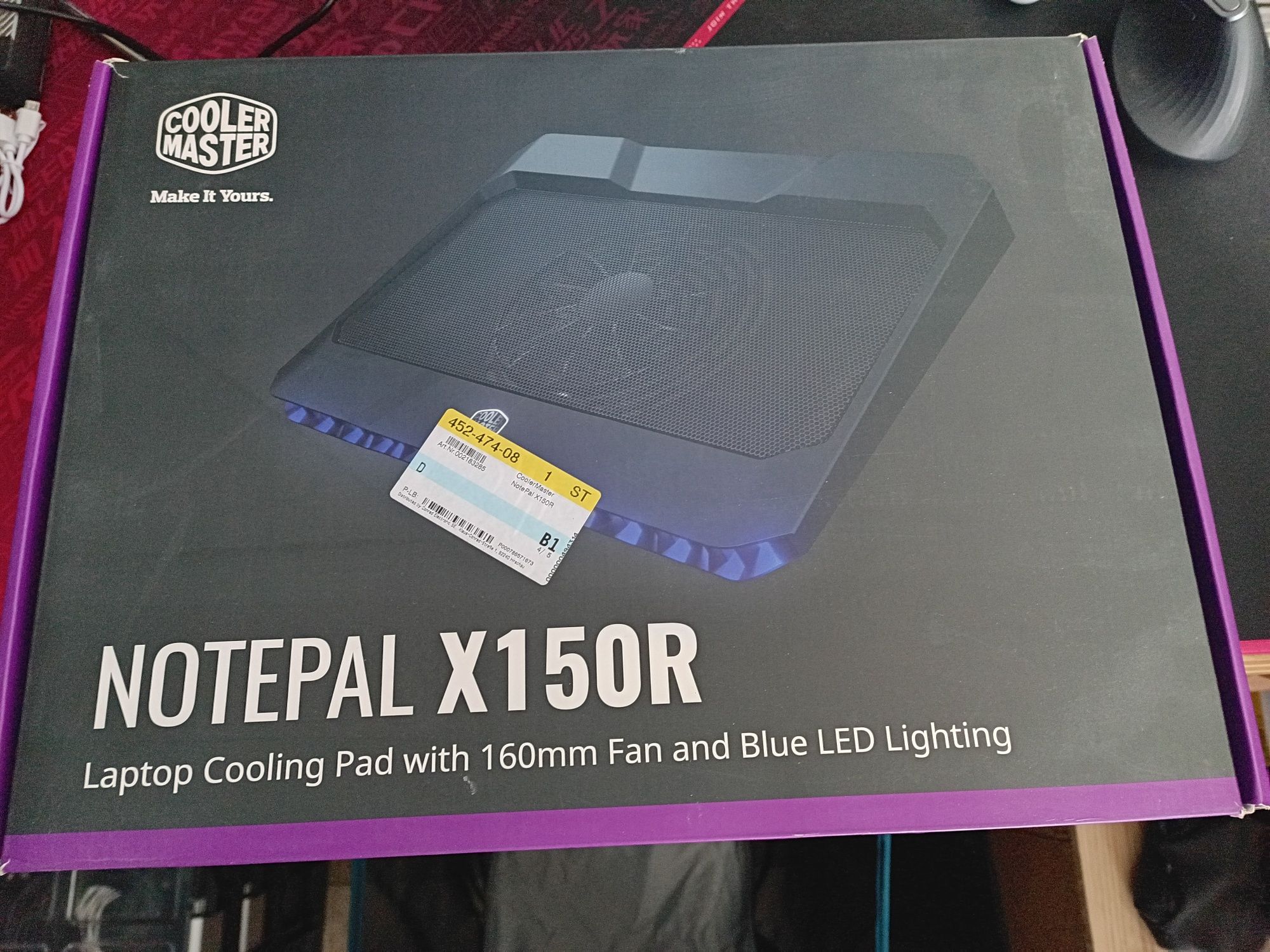 Podkładka chłodząca do laptopa Cooler Master Notepal X150R, hub USB