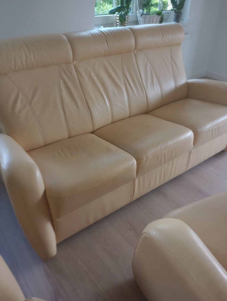 Zestaw wypoczynkowy skórzany firmy Kler