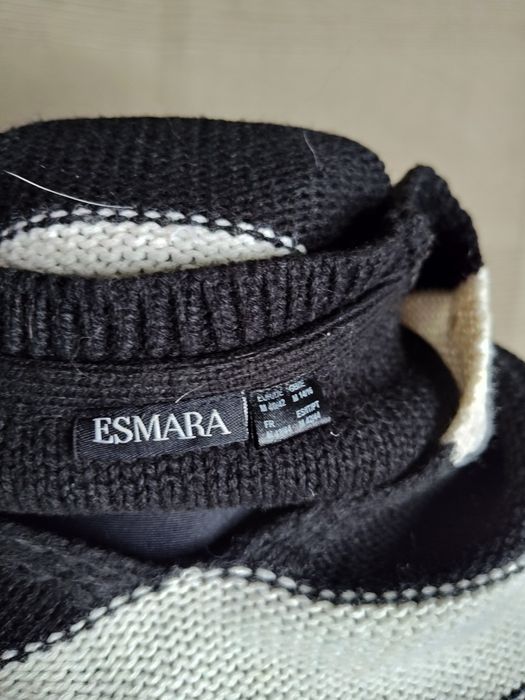 Sweterek / sweter / bluza  w paski / pasy czarno-biała