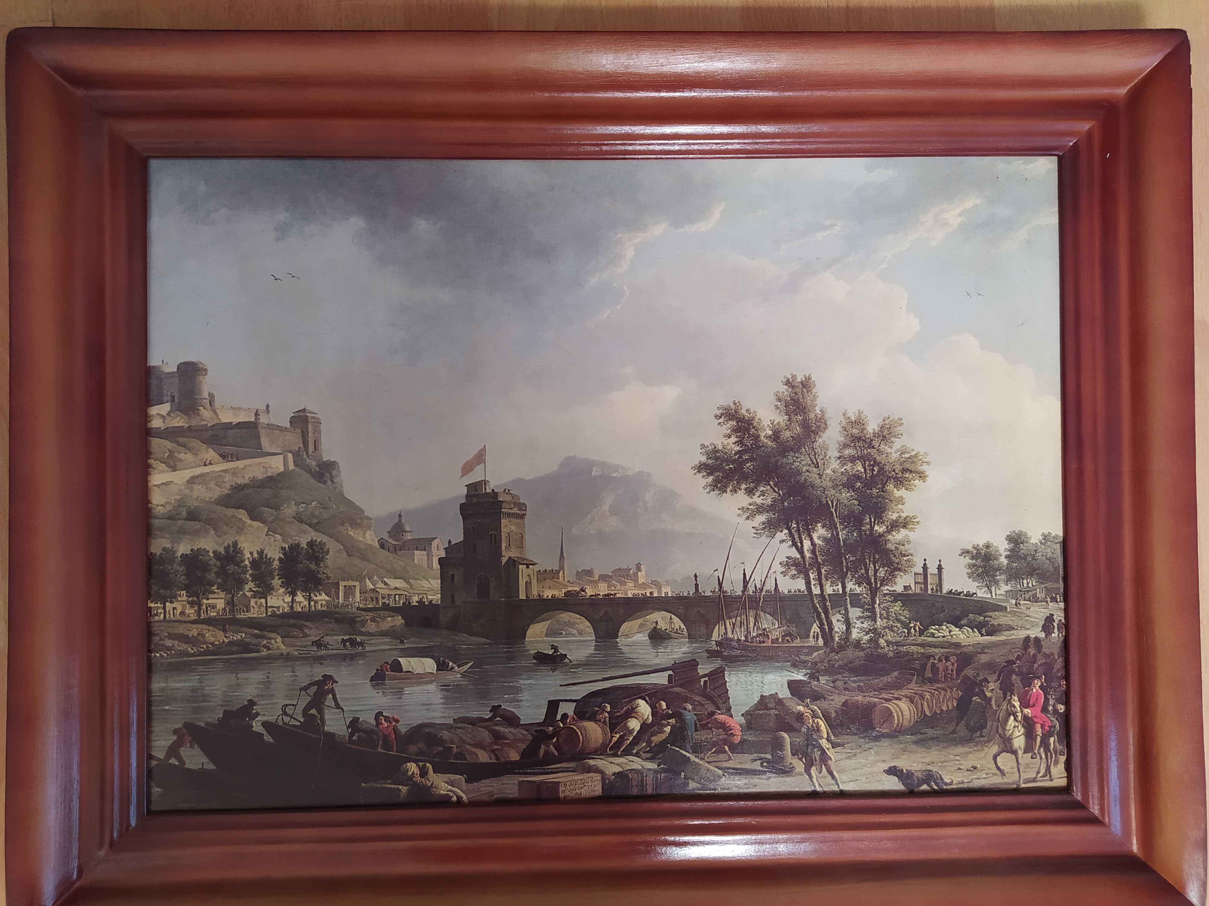 Obraz wyładunek barki 
Claude-Joseph Vernet włoska reprodukcja