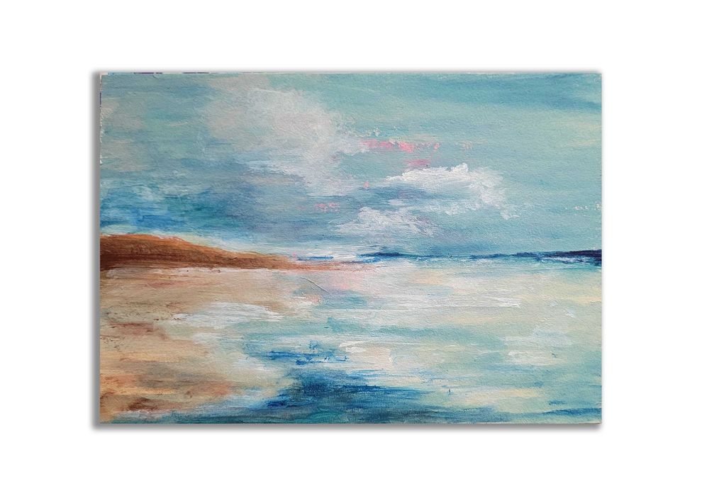 Obraz ręcznie malowany Morze plaża