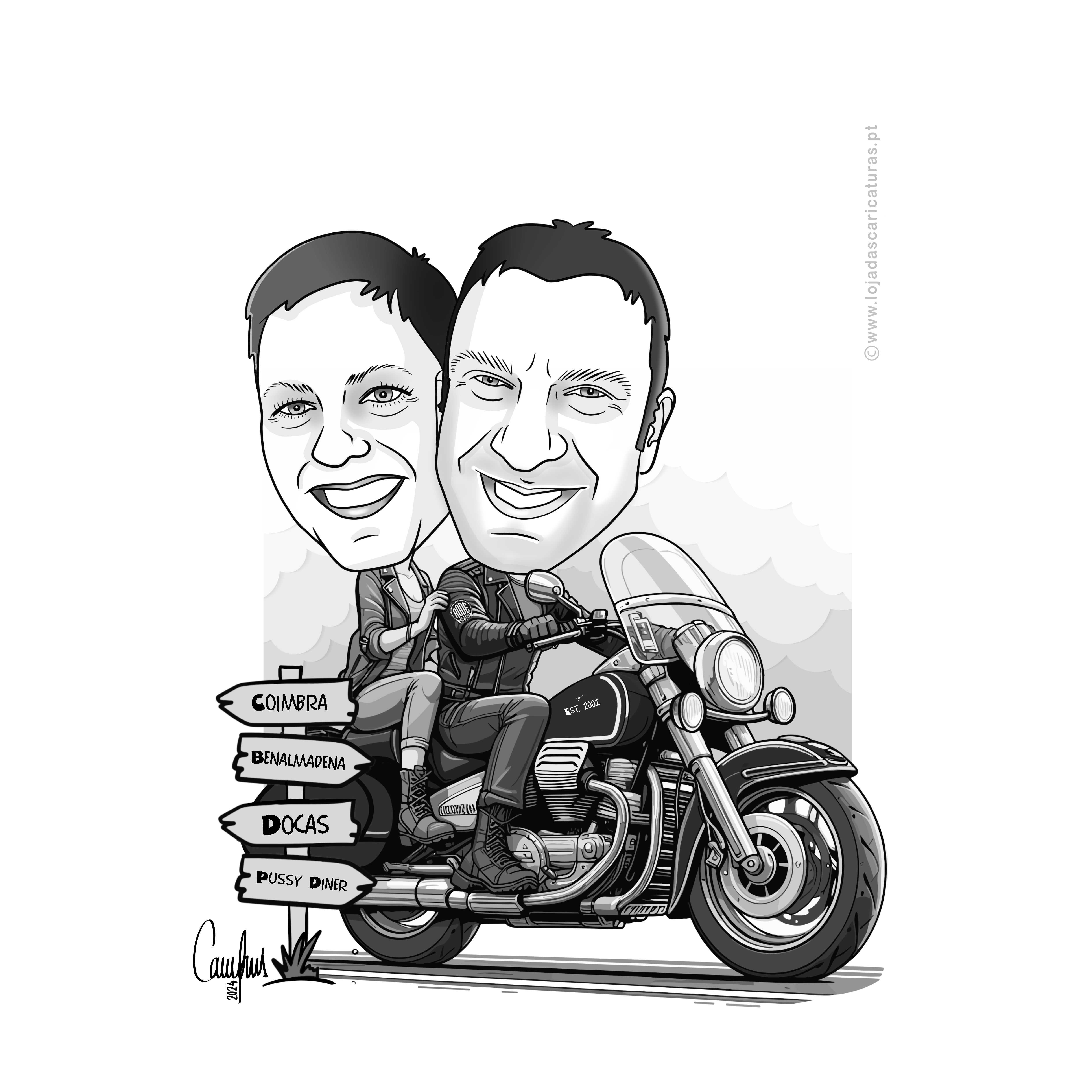 Caricatura a preto e branco