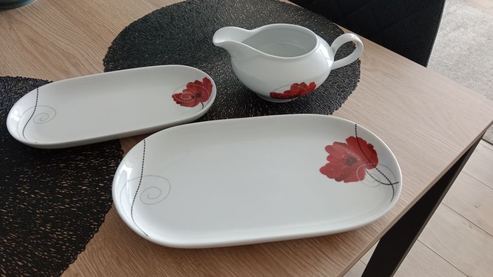 Serwis obiadowy na 6 osób talerze porcelana Chodzież Rita maki zastawa