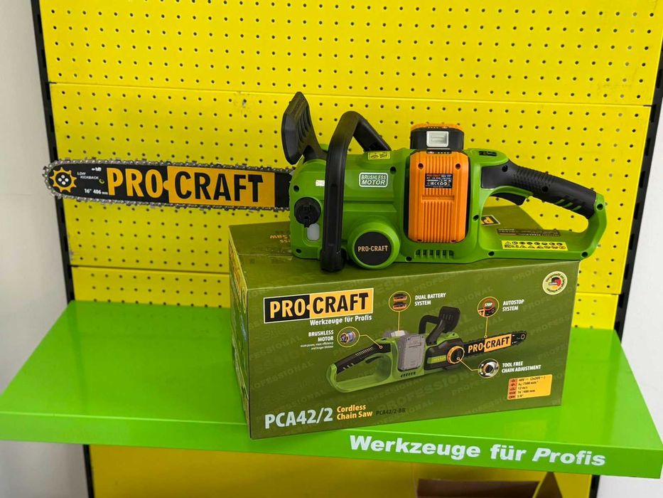 Пила ланцюгова акум. PRO-CRAFT PCA-42/2(2АКБ 20/8max-зар.подвій,олива)