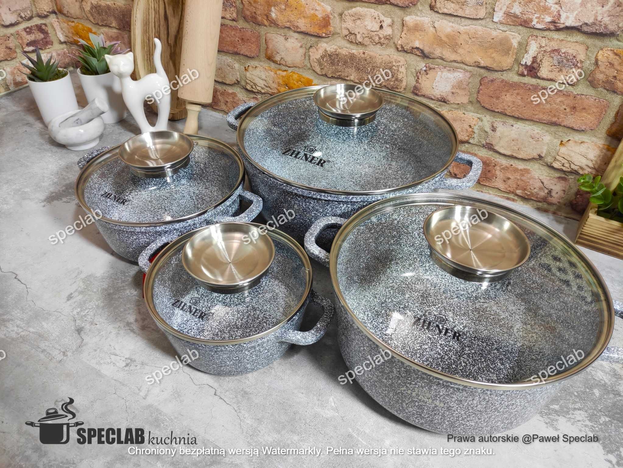Zestaw garnków ZILNER ZL-7078. Gaz, indukcja, halogen, piekarnik