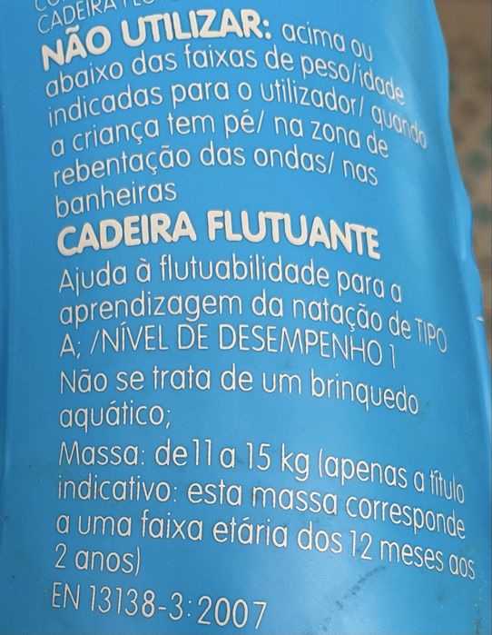 Boia/cadeira de natação 11 a 15 kg