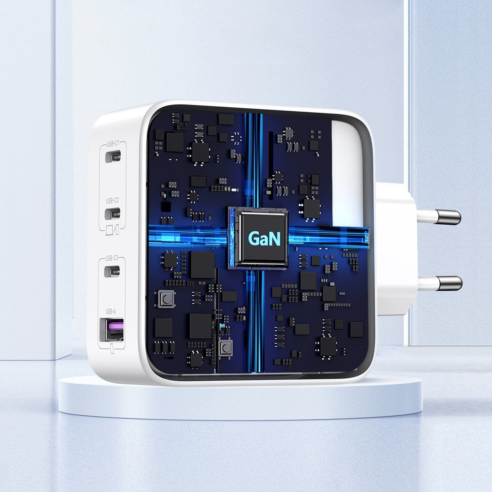 szybka ładowarka gan 3x usb-c usb 100w pps pd power delivery biała