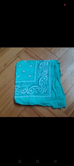 Turkusowa miętowa bandana chustka na głowę