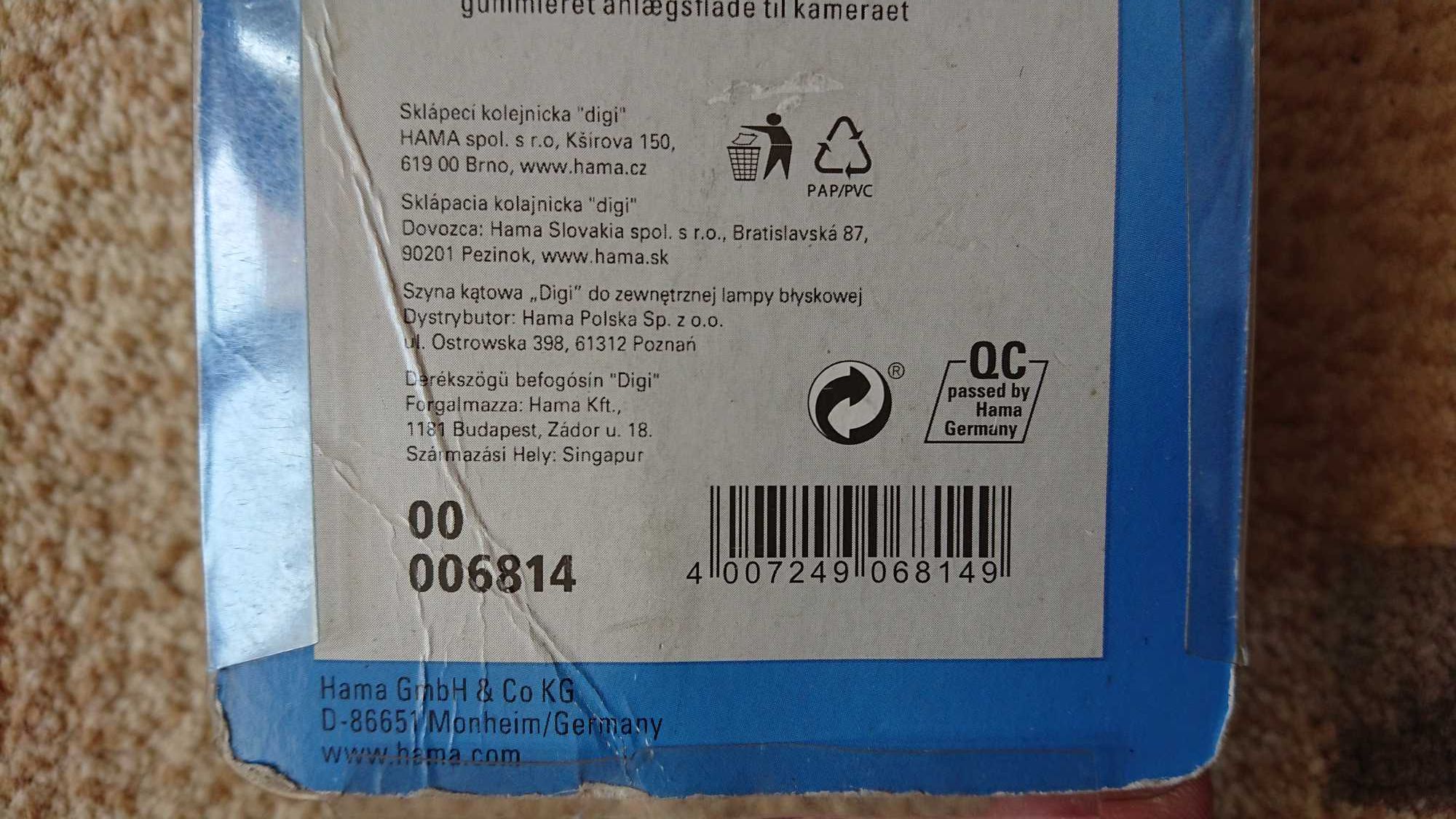 Szyna kątowa Digi Klapp Hama do zewnętrznej lampy błyskowej