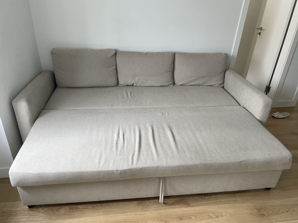 Sofá-cama - cor cinzento claro