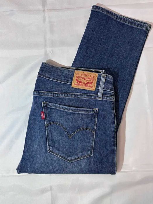 Levis damskie jeansy W30 slim high rise niebieskie vintage straight