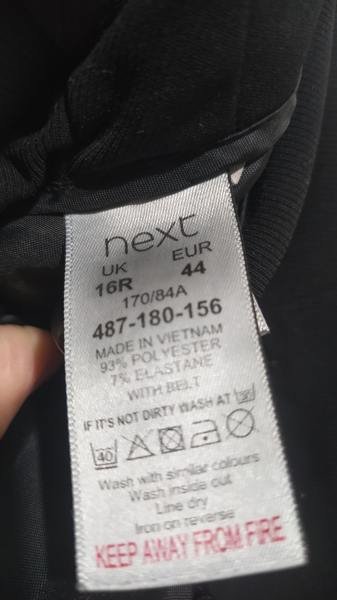 Spodnie czarne materiałowe szeroka nogawka Next 44-48