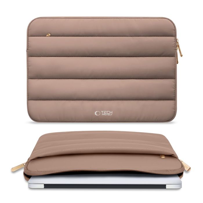 Etui TECH-PROTECT Fluffy DO laptopa 15-16" Miękka Wyściółka Orzech